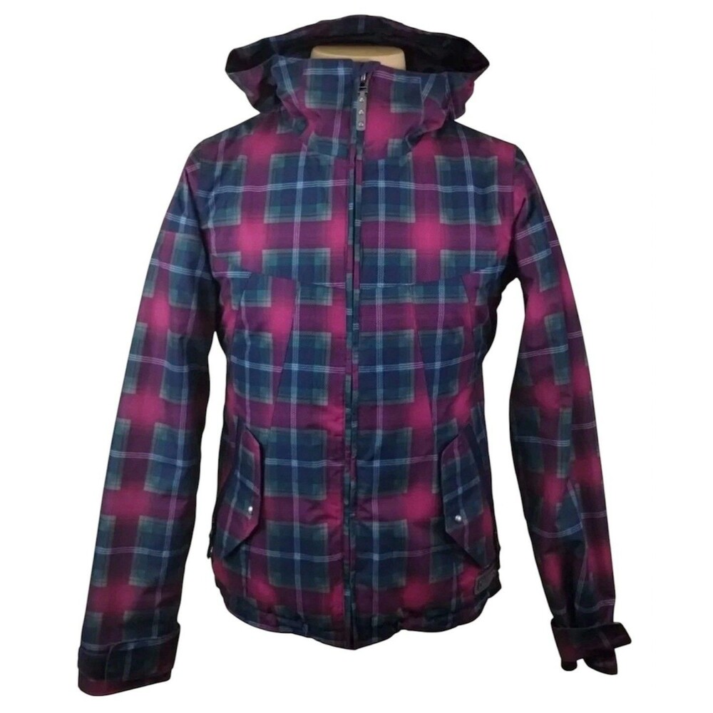 Burton Dryride Da Nang Multicolor Hooded Snowboard Zip Up Jacket Sz Small